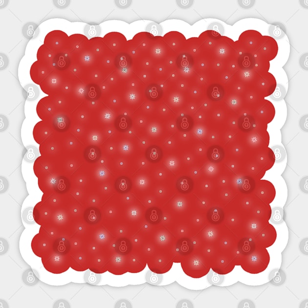 Glowing Pixel Snowstorm on Red Sticker by gkillerb